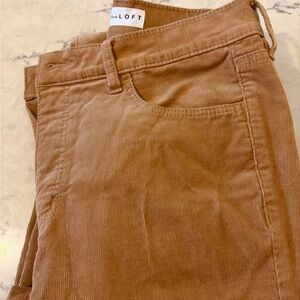 LOFT Camel Corduroy Pants Slim Fit